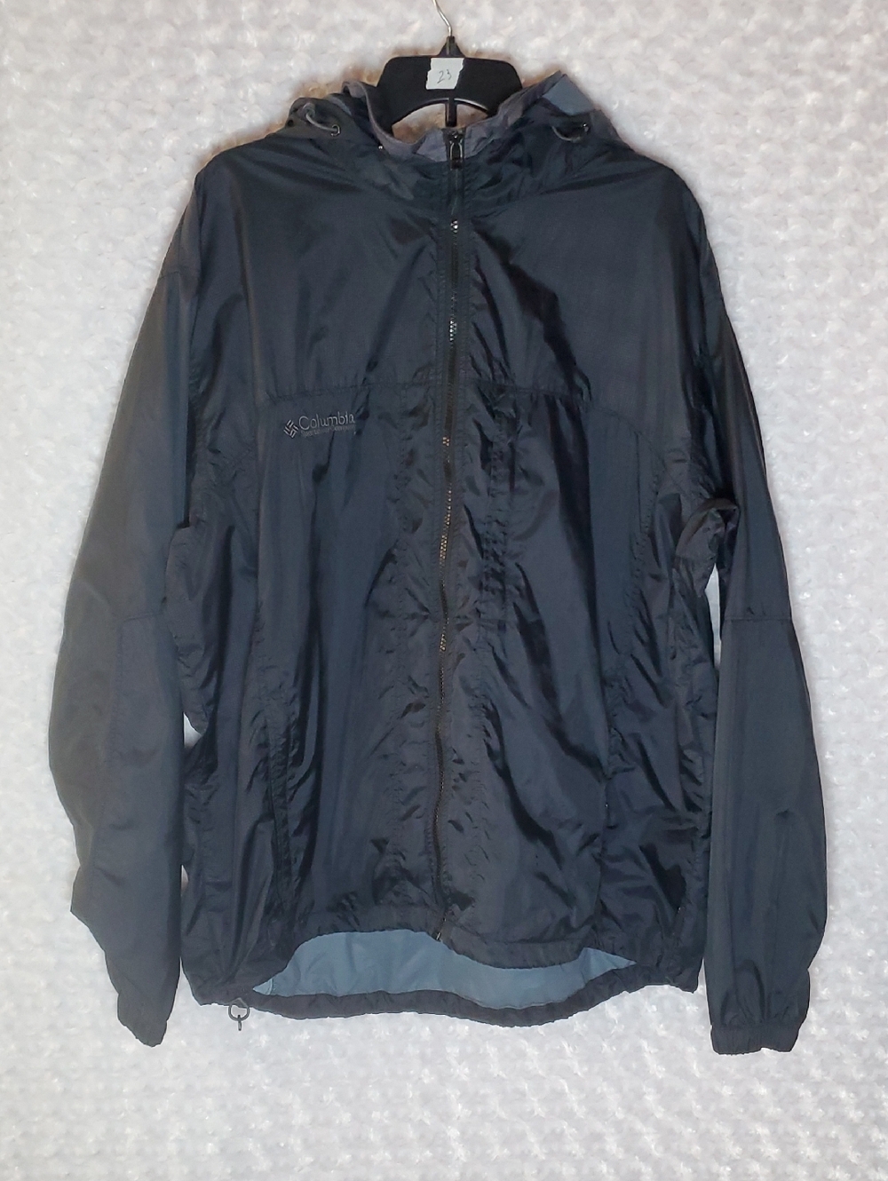 Columbia Men's Black Hooded Rain Jacket Size XL